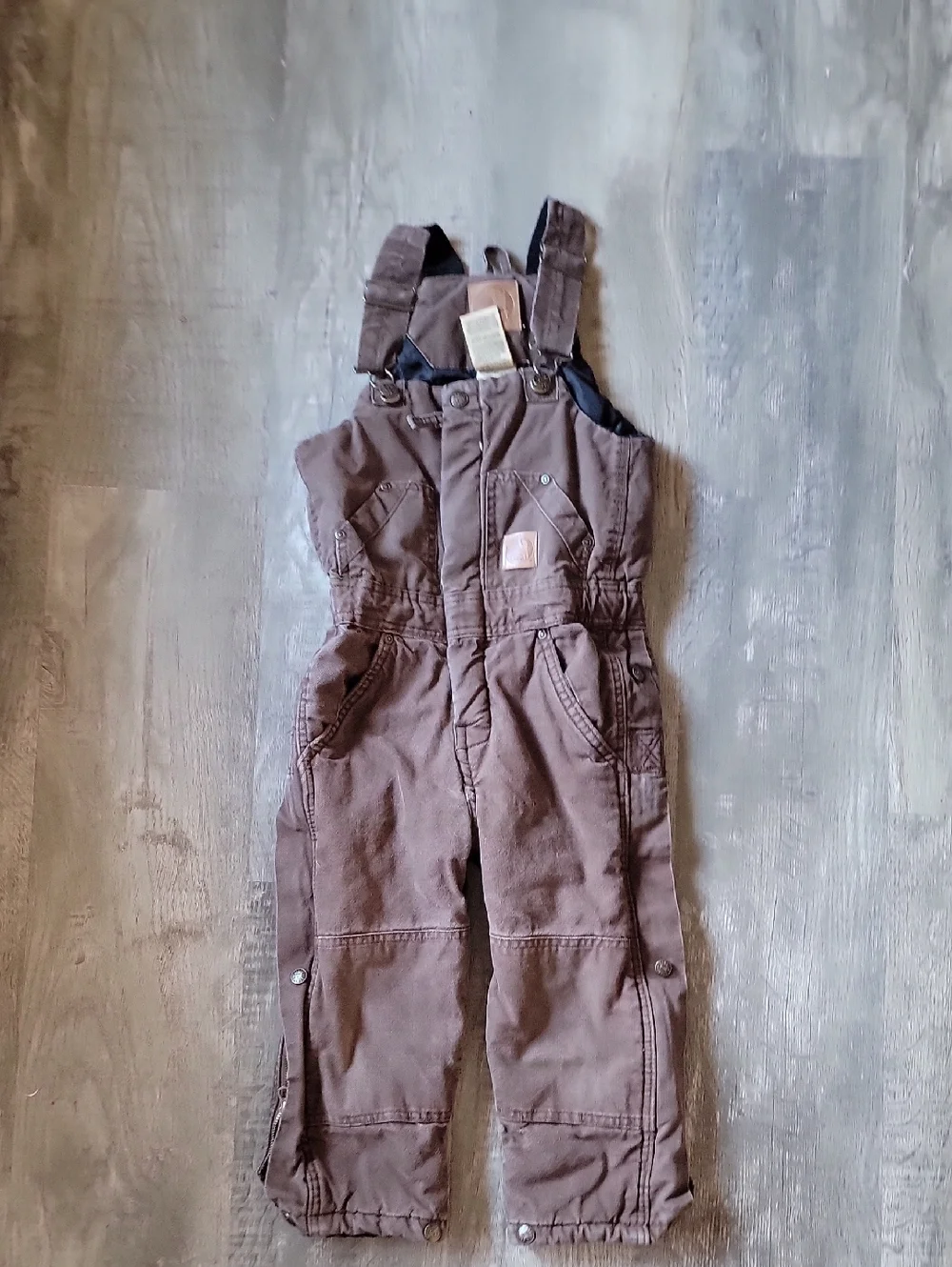 Kids Size 4T Berne Brown Insulated Bib Overalls